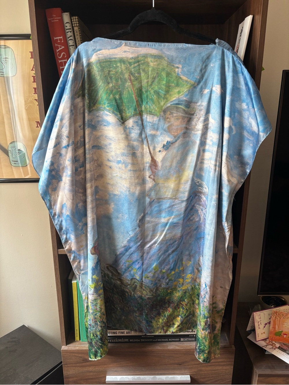 Blue Scenic Claude Monet Print Beach Cover-Up